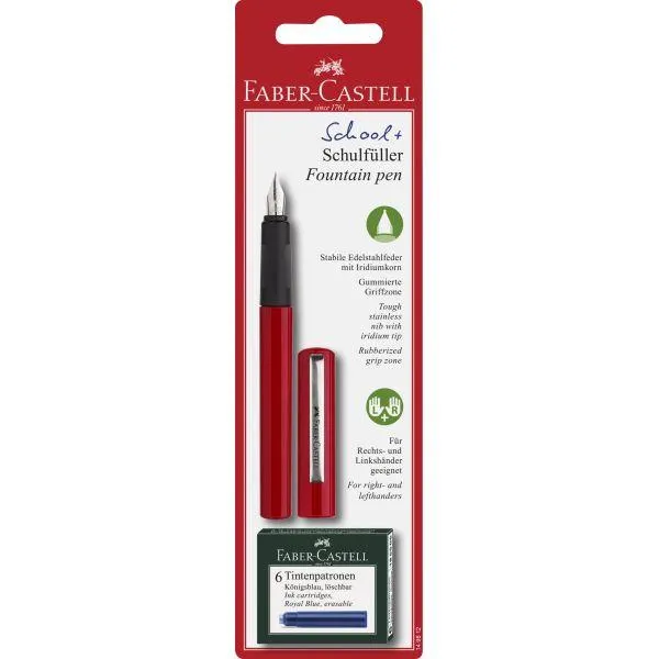 ■ Faber-Castell - School Fountain Pen Set - Red