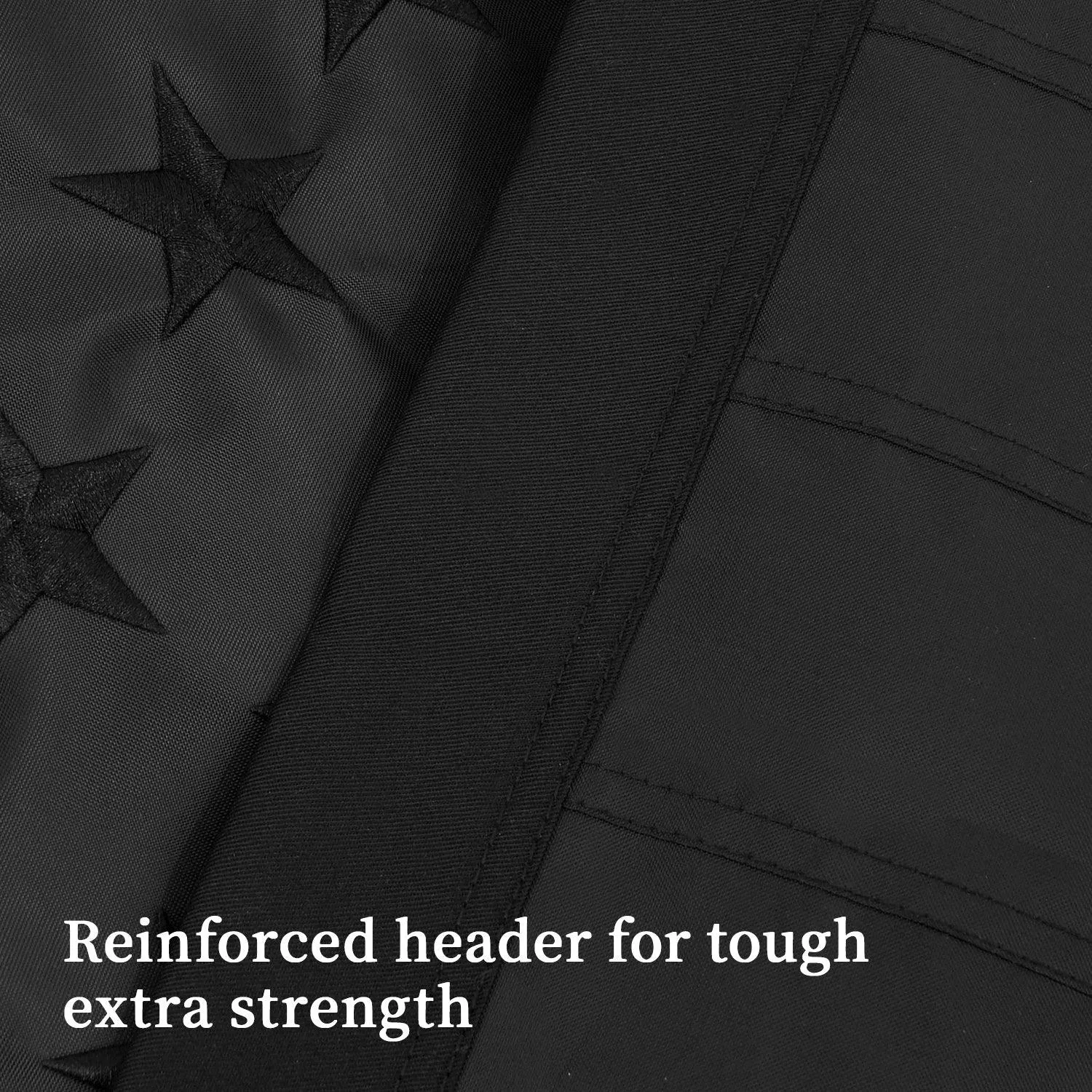 3×5 FT Embroidery All Black American Flag Made in USA