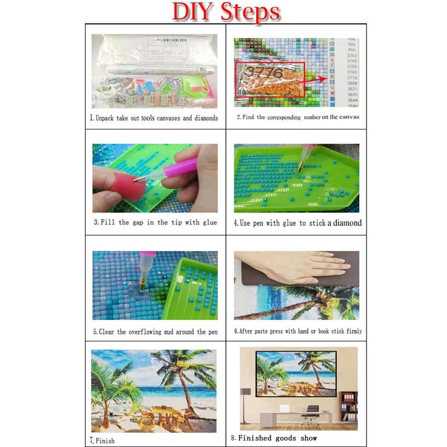 5D Diamond Painting Kit: Fantasy Flower Castle Landscape