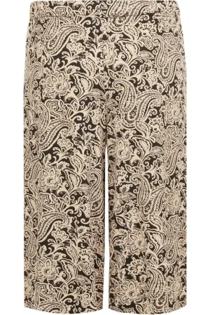 Abstract Paisley Print Culottes Shorts