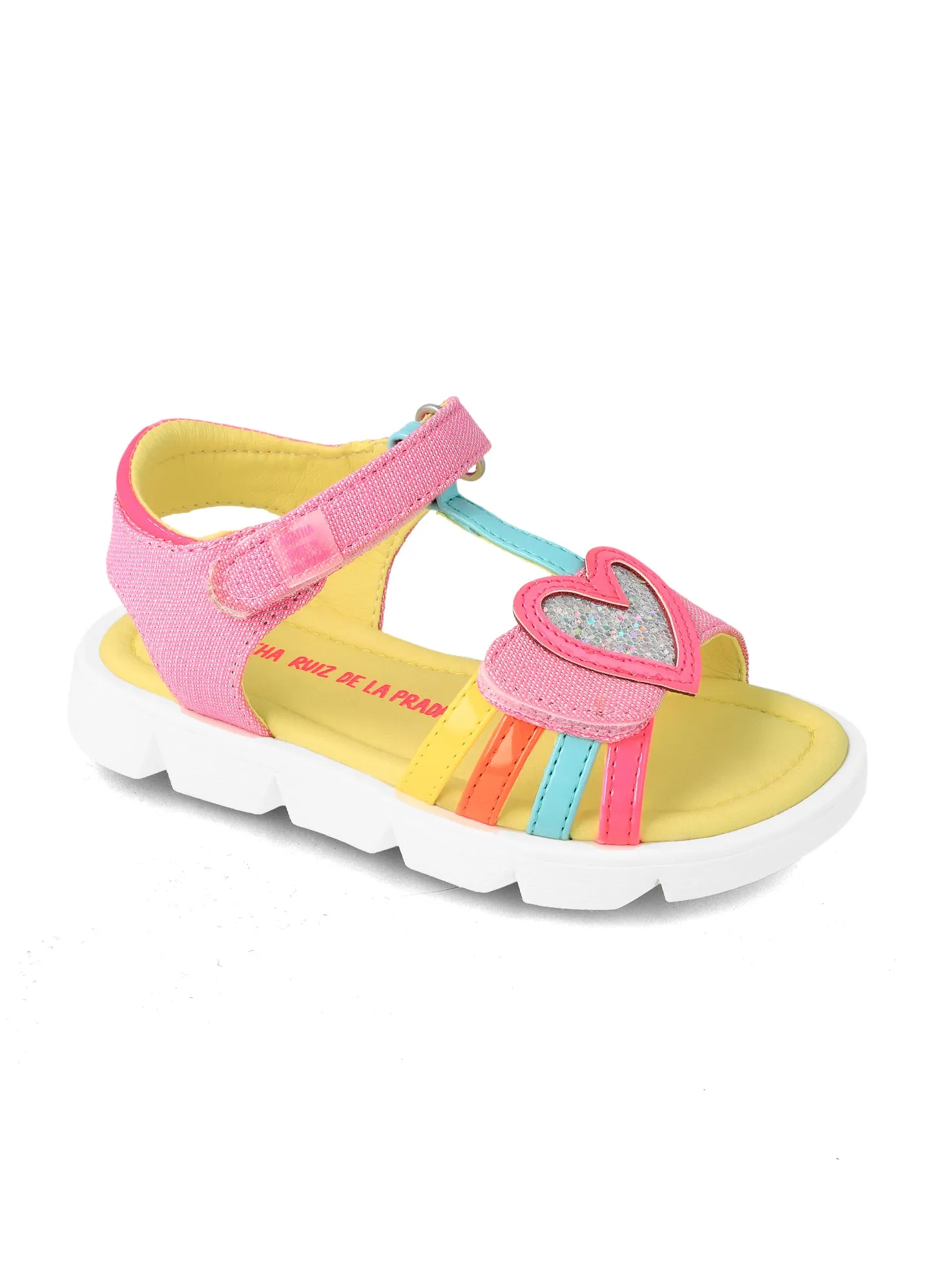 Agatha Ruiz de la Prada Pink Rainbow Heart Sandals