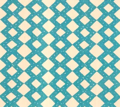Alan Campbell Fabric: Handstitch - Custom Turquoise on Tinted Suncloth (OUTDOOR)