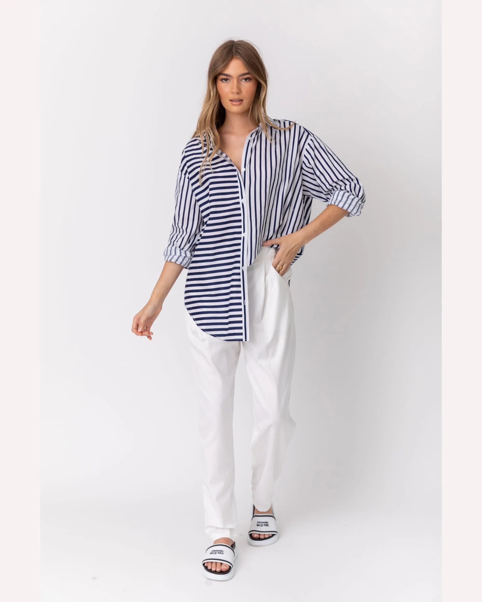 Alexandra Austin Mixed Stripe Shirt - Navy