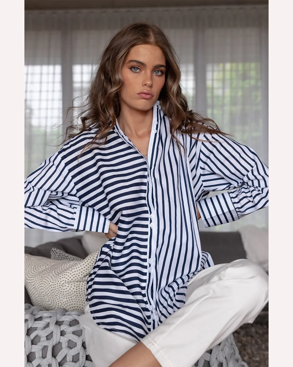 Alexandra Austin Mixed Stripe Shirt - Navy