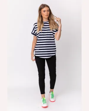 Alexandra Sanford Tee - Navy & White Stripe