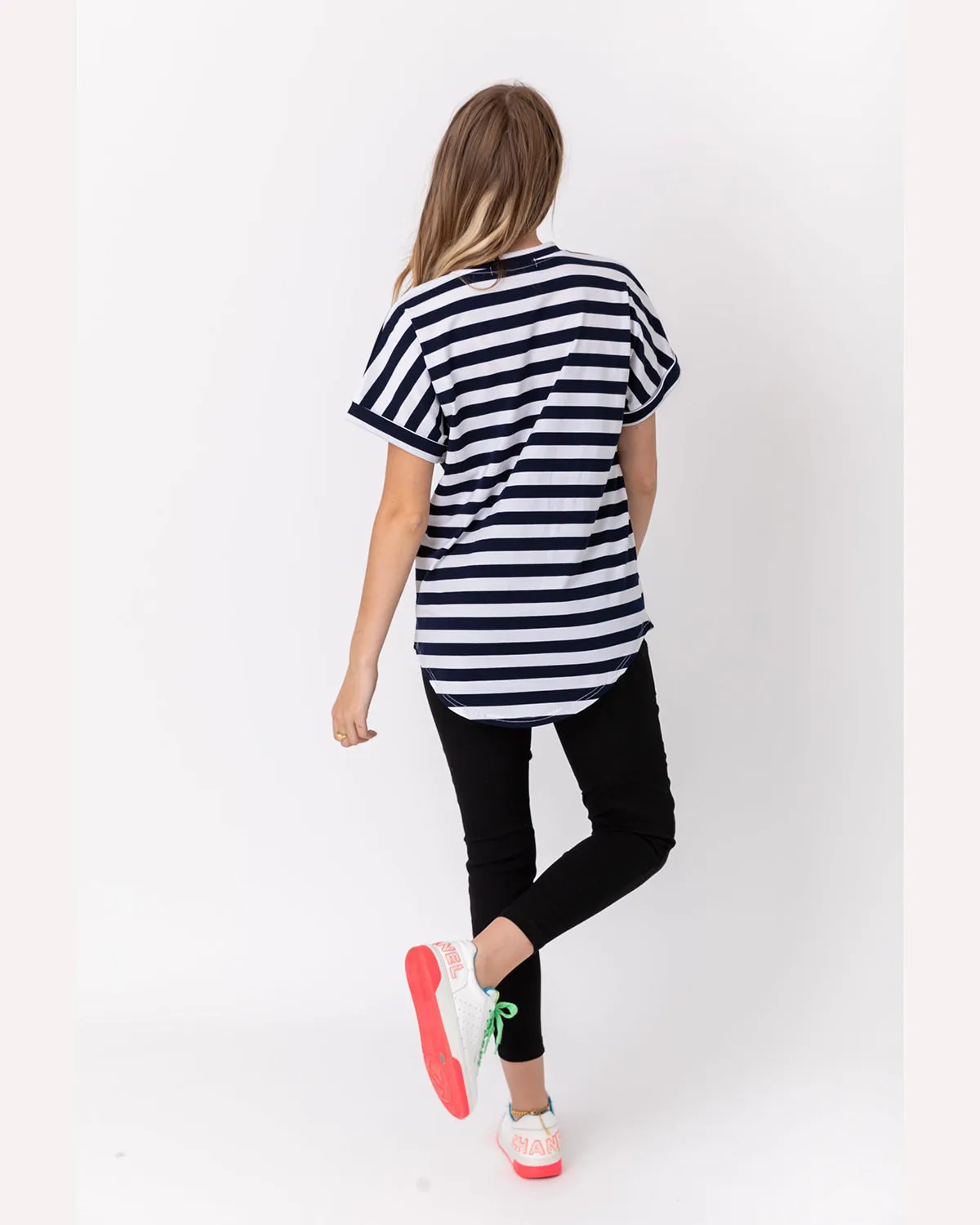 Alexandra Sanford Tee - Navy & White Stripe