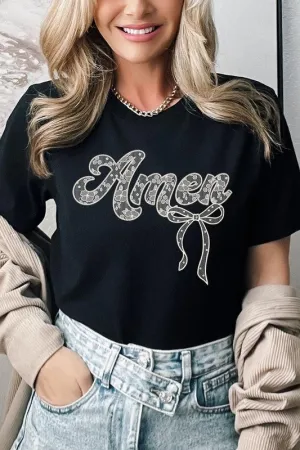 Amen Lace Graphic Curve Tee