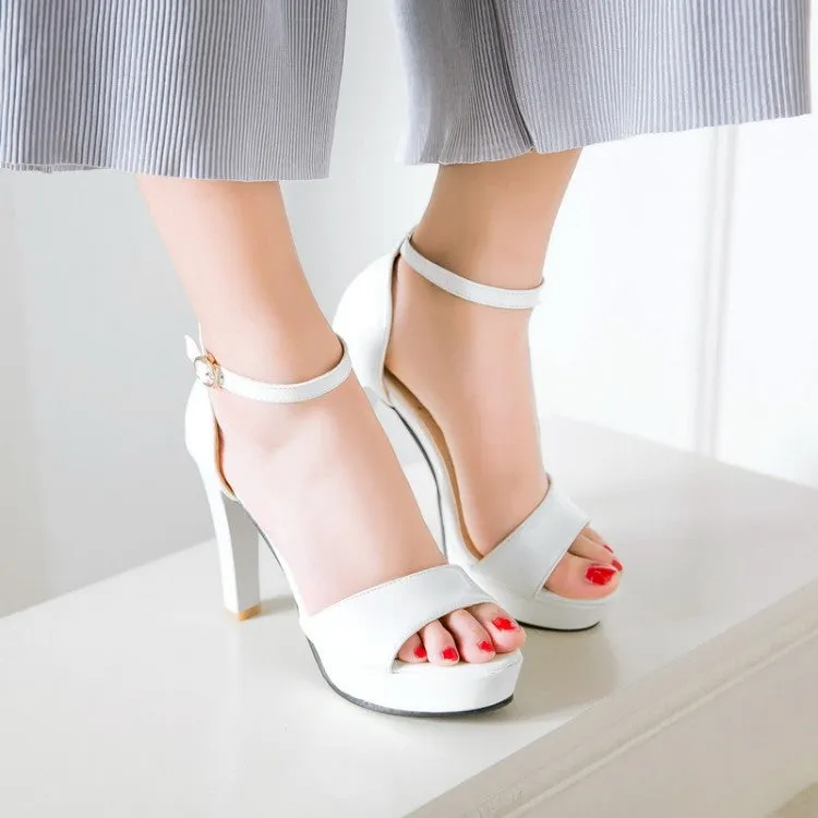 Ankle Strap Platform Sandals High Heels Shoes Woman 9801