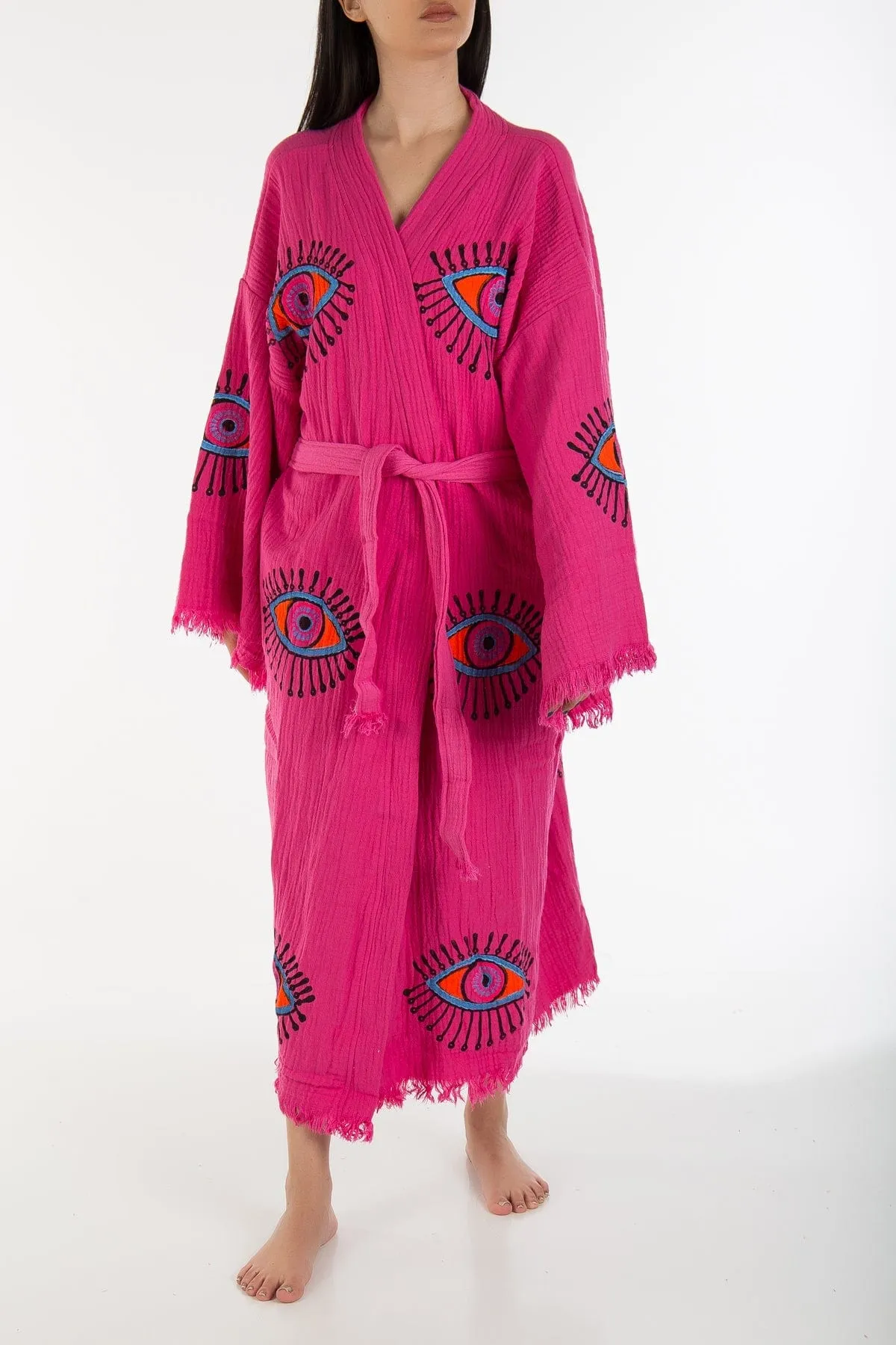 Aria Handmade Cotton Kimono | Pink