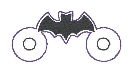 Bat Shoe Charm machine embroidery design (3 versions included) DIGITAL DOWNLOAD