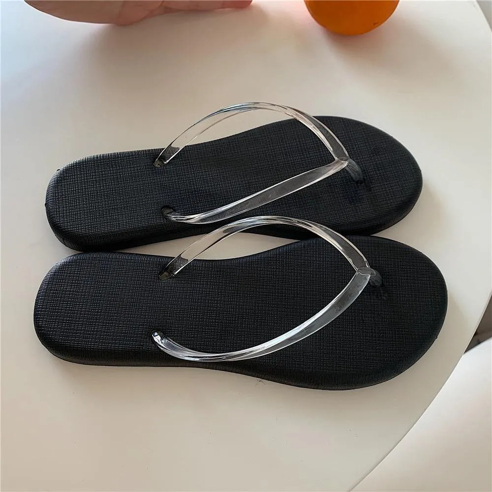 Beach Flip Flops Transparent Girls Indoor Outside Slippers Comfortable PVC Summer Shoes Female Slides