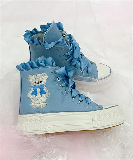 Bear Embroidery Sneakers