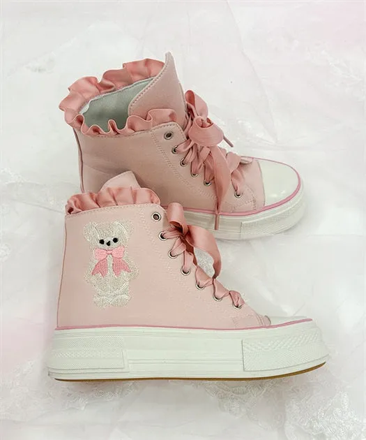 Bear Embroidery Sneakers