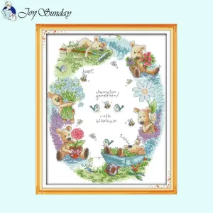 Bear Gardener DIY Cross Stitch Embroidery Kits