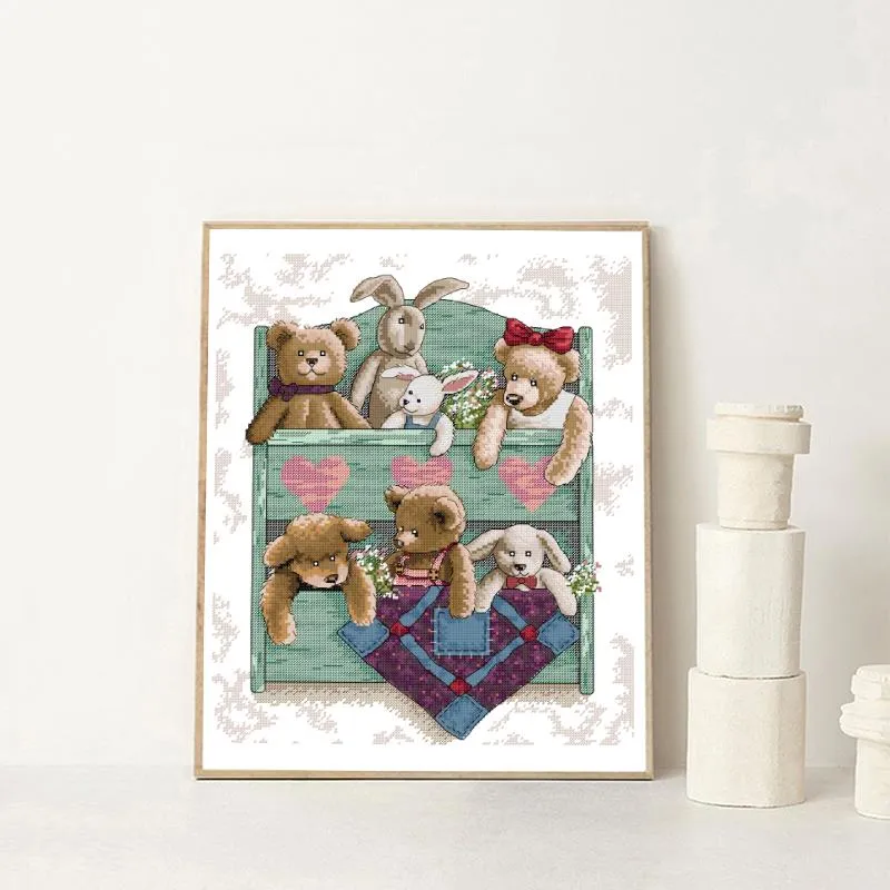 Bear Rabbit Plush Doll Cross Stitch Kits