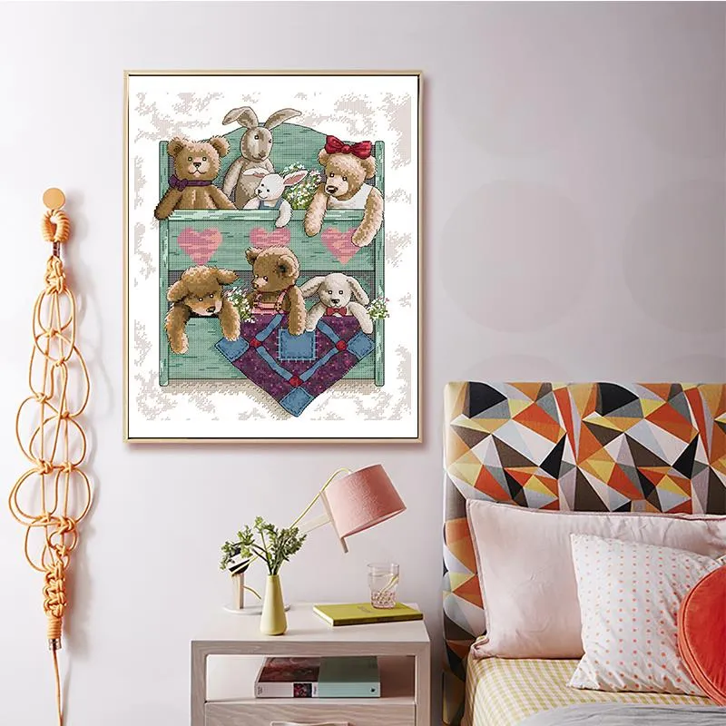 Bear Rabbit Plush Doll Cross Stitch Kits