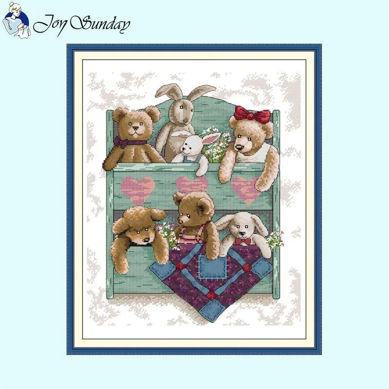 Bear Rabbit Plush Doll Cross Stitch Kits