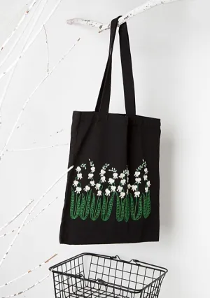 Bellflower DIY Embroidery Kit Tote Bag For Beginners