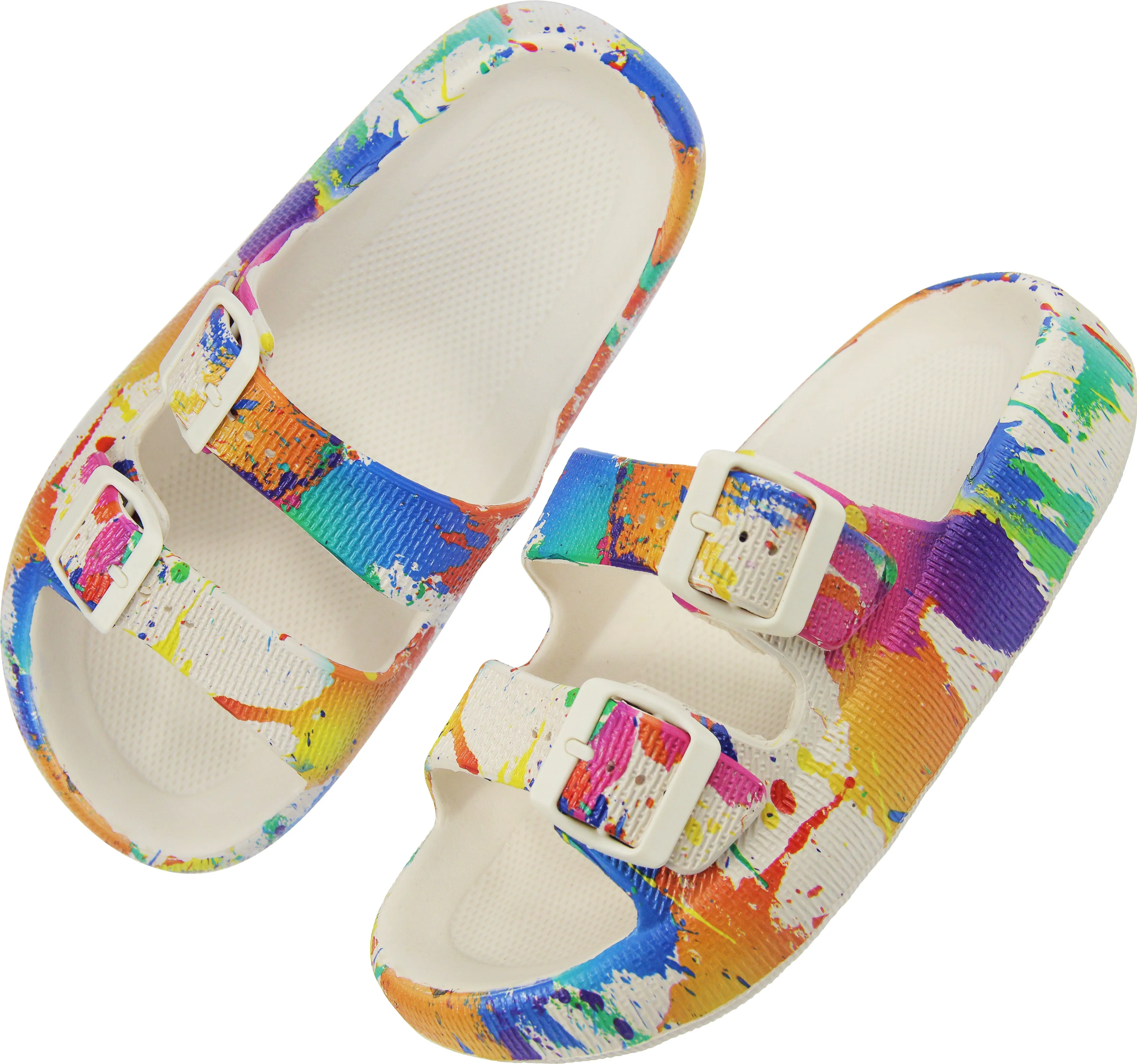 BenSorts Pillow Sandals for Women Men Thick Sole Adjustable Buckles EVA