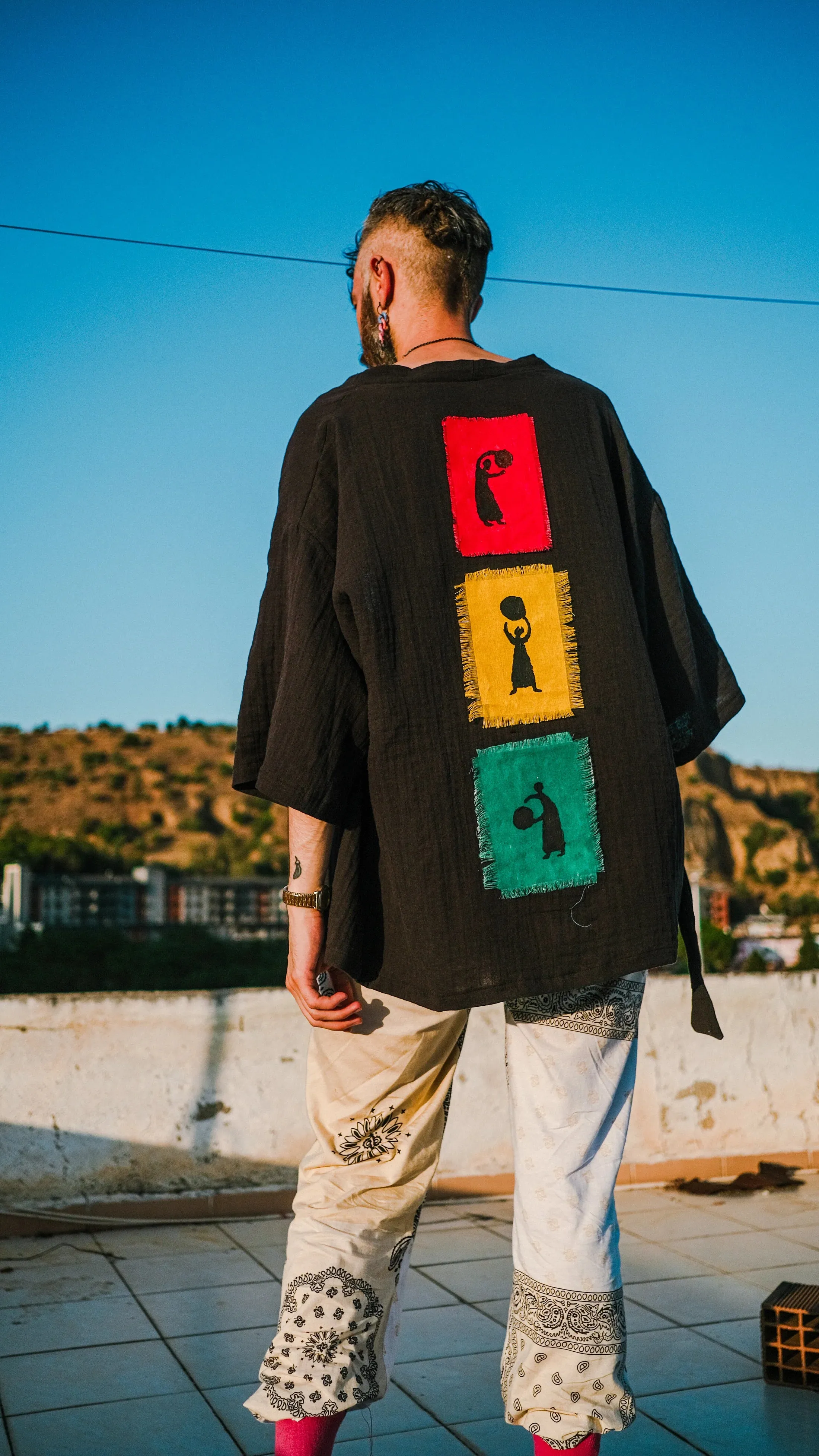Black Ancient Dance Kimono