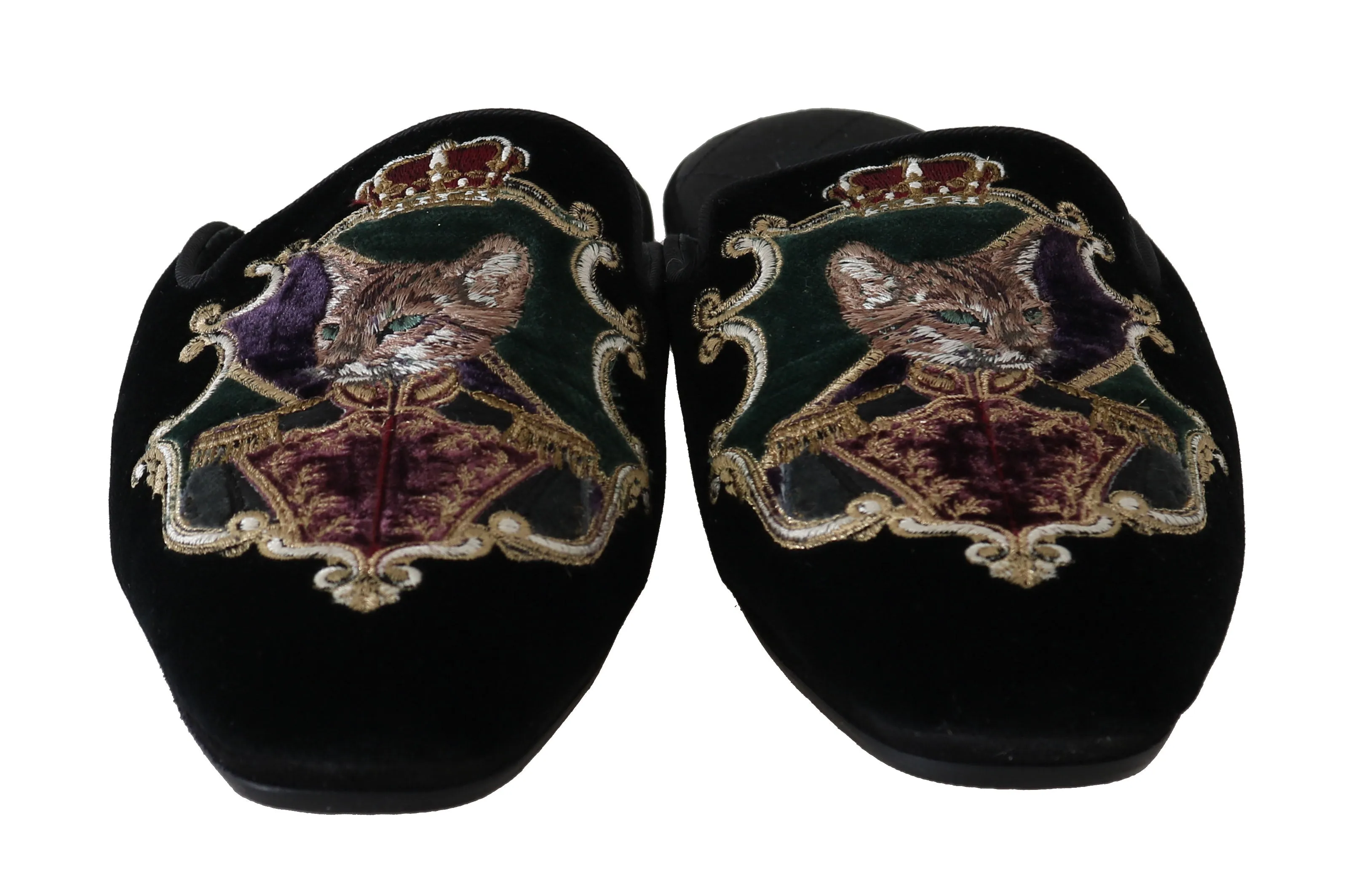 Black Velvet Bengal Cat Knight Slippers