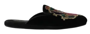 Black Velvet Bengal Cat Knight Slippers