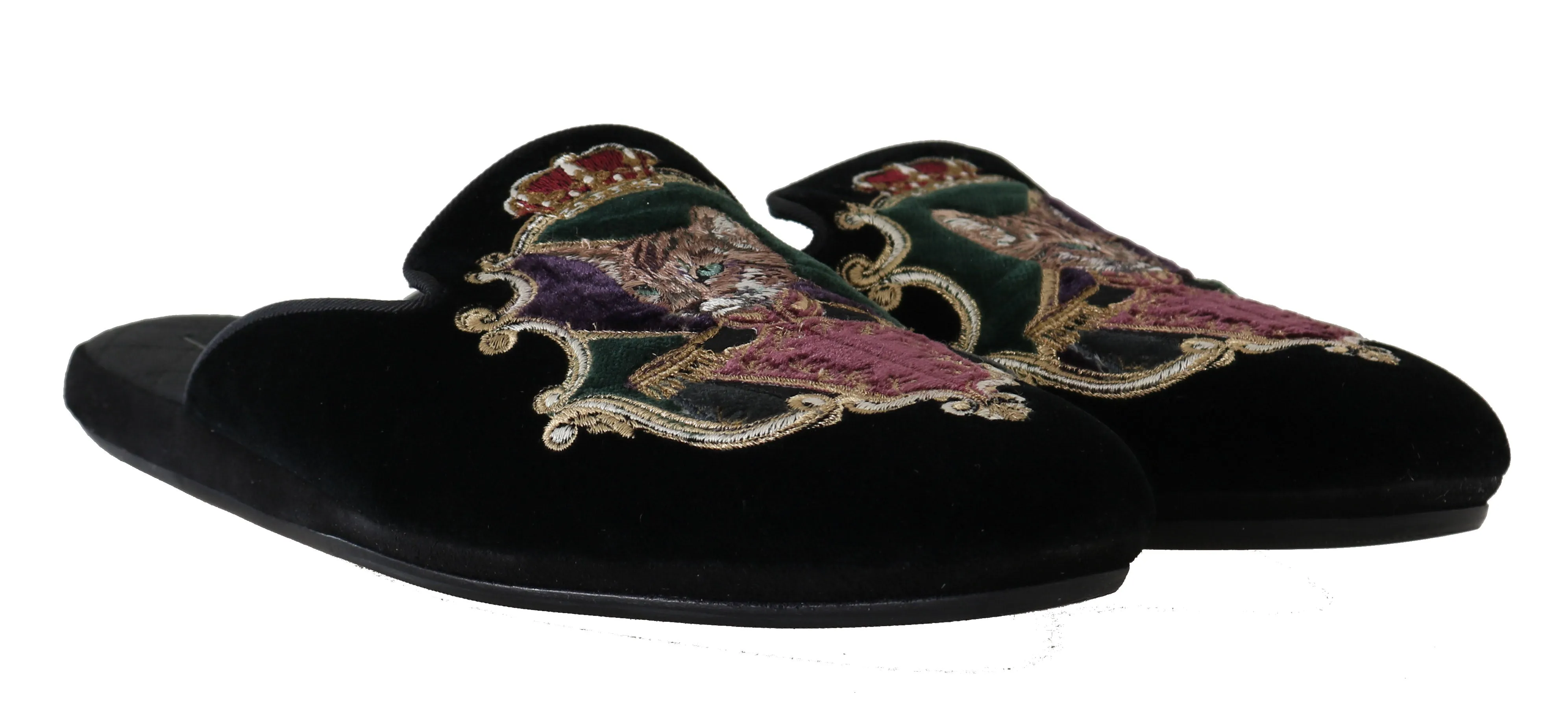 Black Velvet Bengal Cat Knight Slippers
