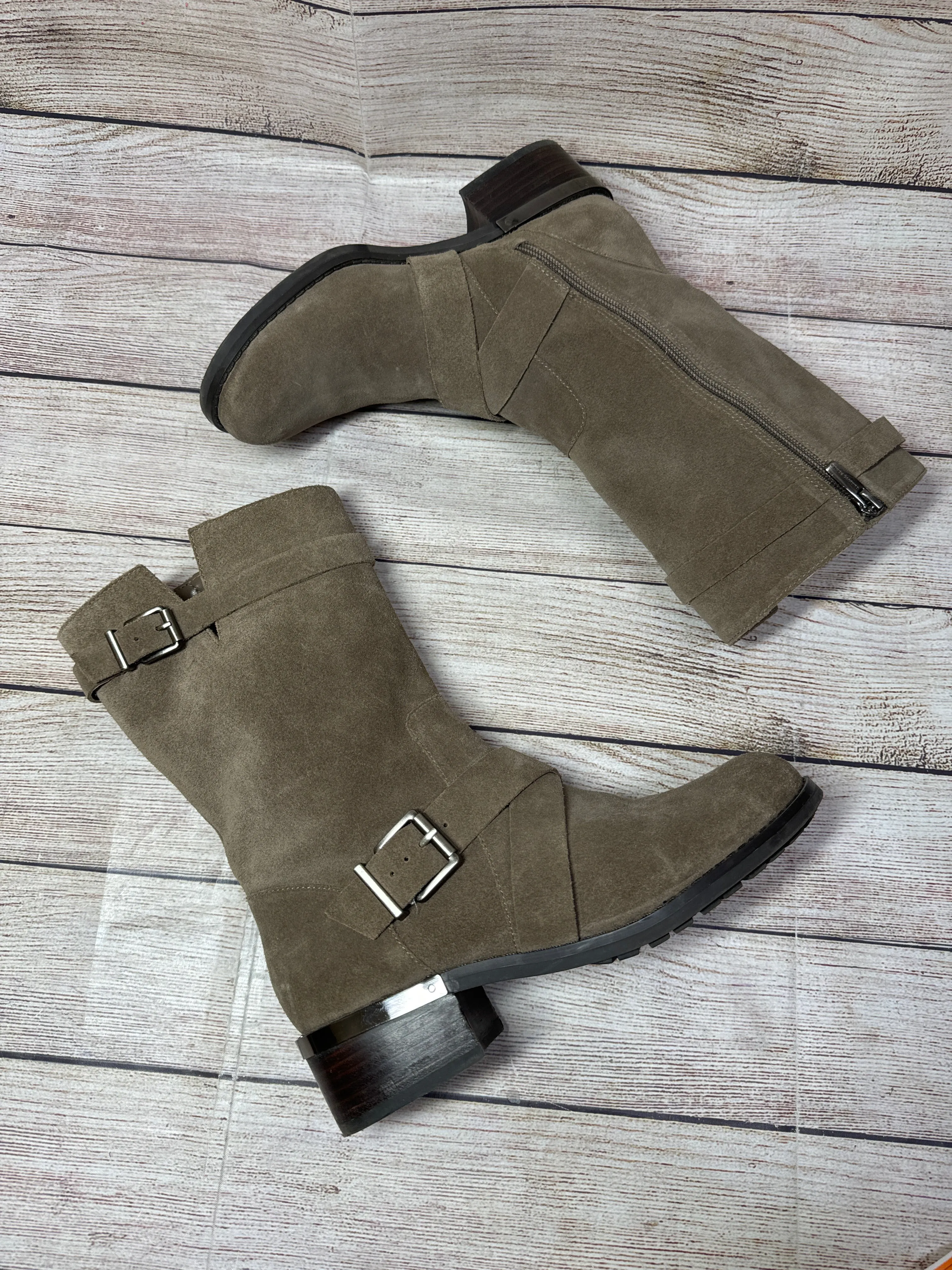 Boots Mid-calf Flats By Vince Camuto In Taupe, Size: 7.5