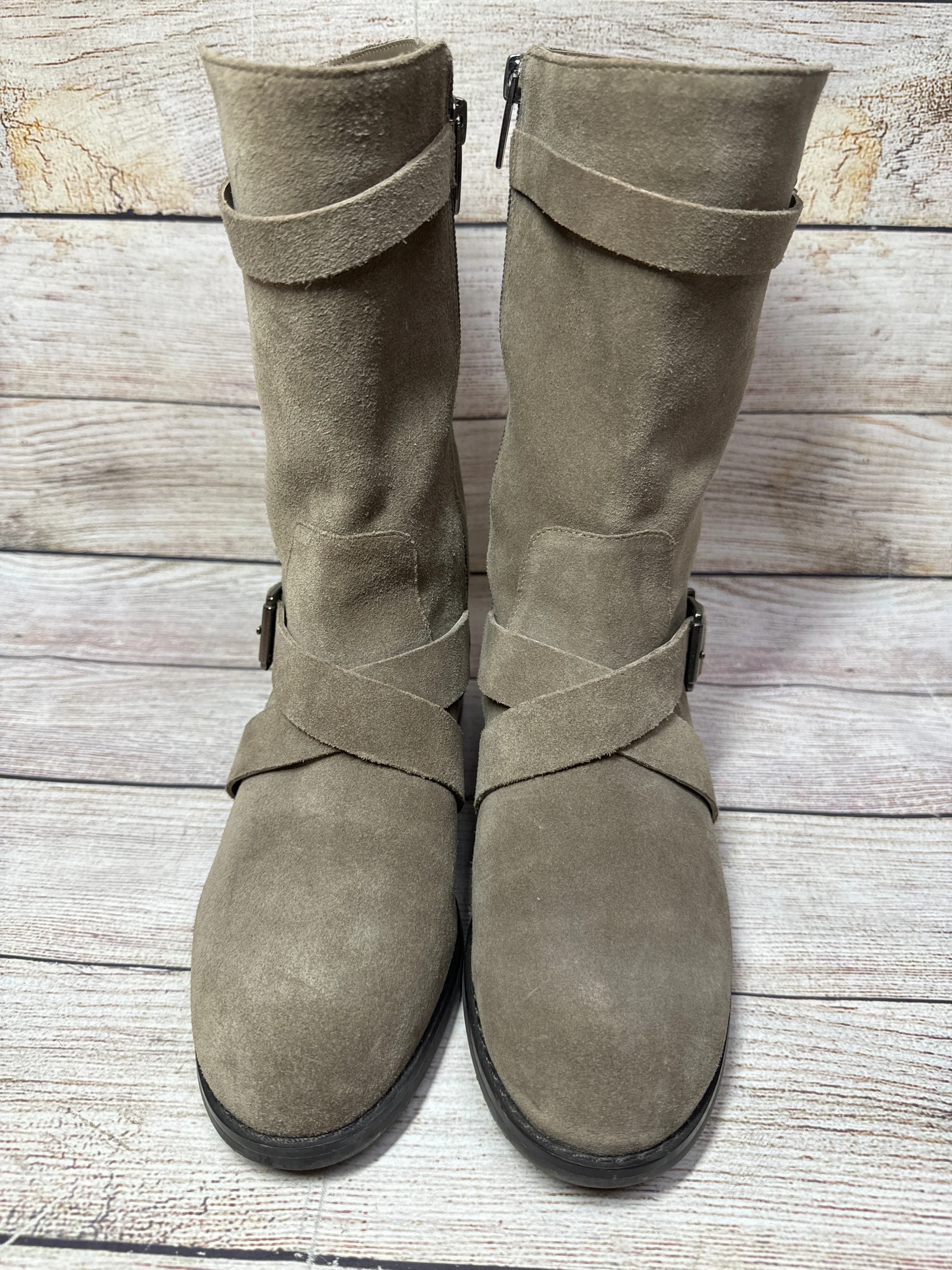 Boots Mid-calf Flats By Vince Camuto In Taupe, Size: 7.5