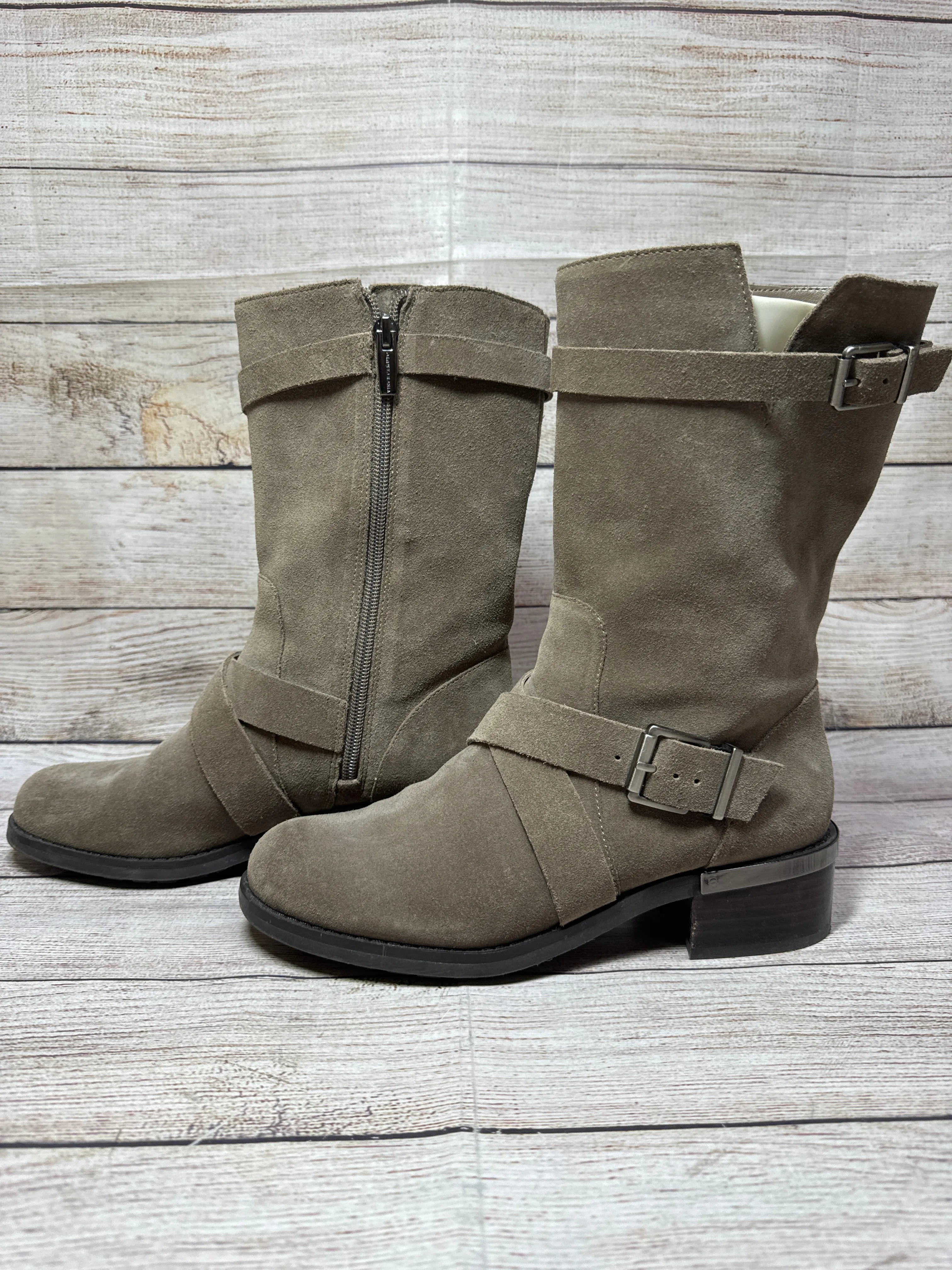 Boots Mid-calf Flats By Vince Camuto In Taupe, Size: 7.5