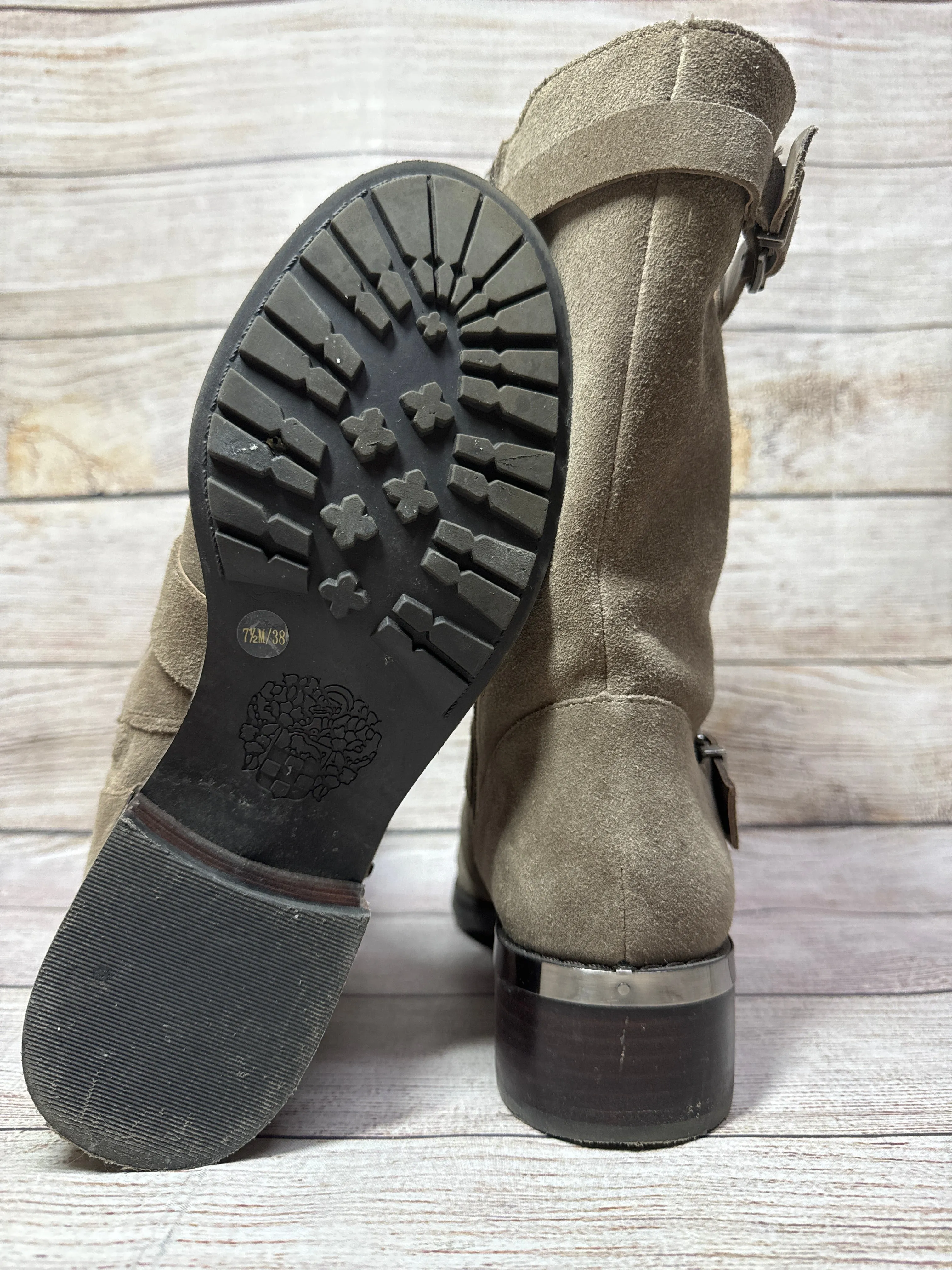 Boots Mid-calf Flats By Vince Camuto In Taupe, Size: 7.5