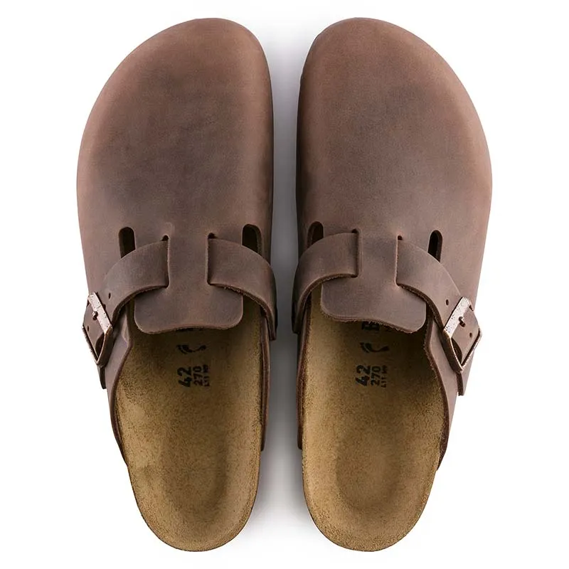 Boston Oiled Leather Slip On Shoes in Habana