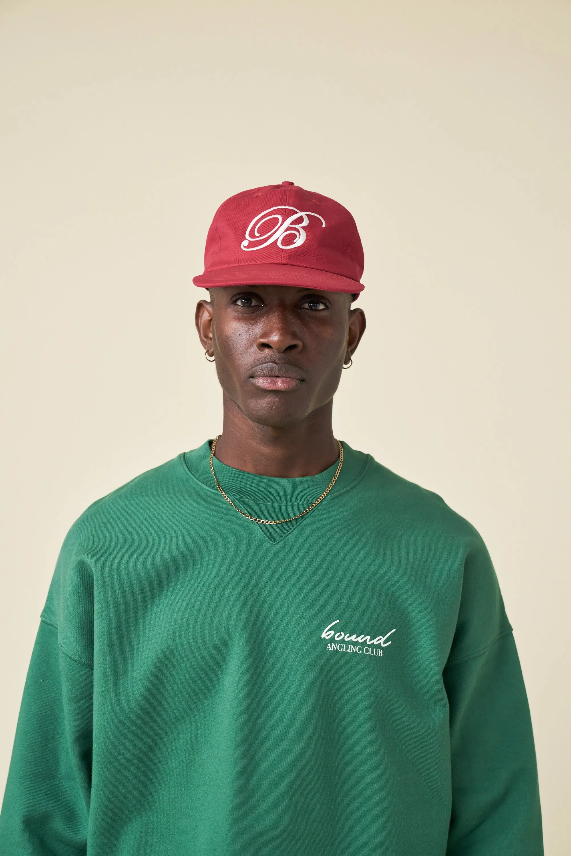 bound Script Embroidered 6 Panel Cap - Cardinal Red