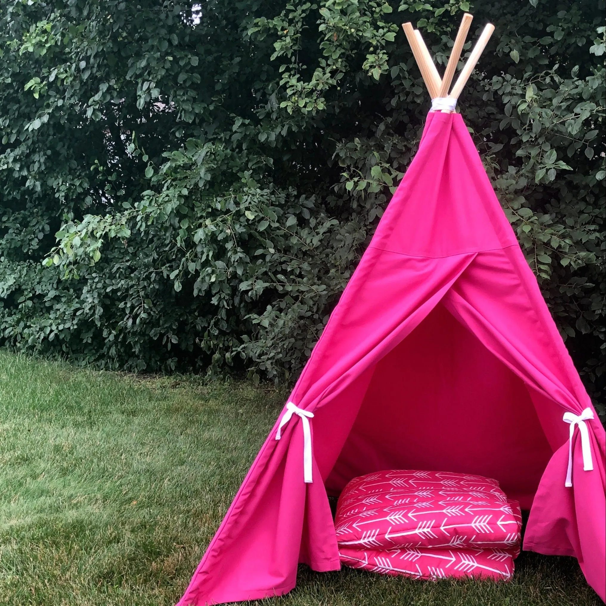 Canvas Kids Teepee Tent 14 COLORS, 5 Sizes, Includes Window, Ships FULLY ASSEMBLED