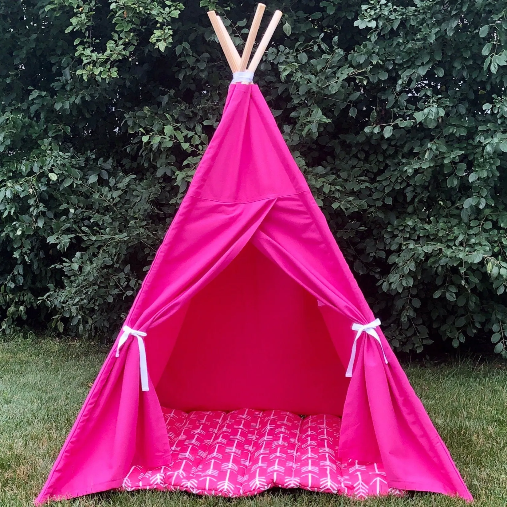 Canvas Kids Teepee Tent 14 COLORS, 5 Sizes, Includes Window, Ships FULLY ASSEMBLED