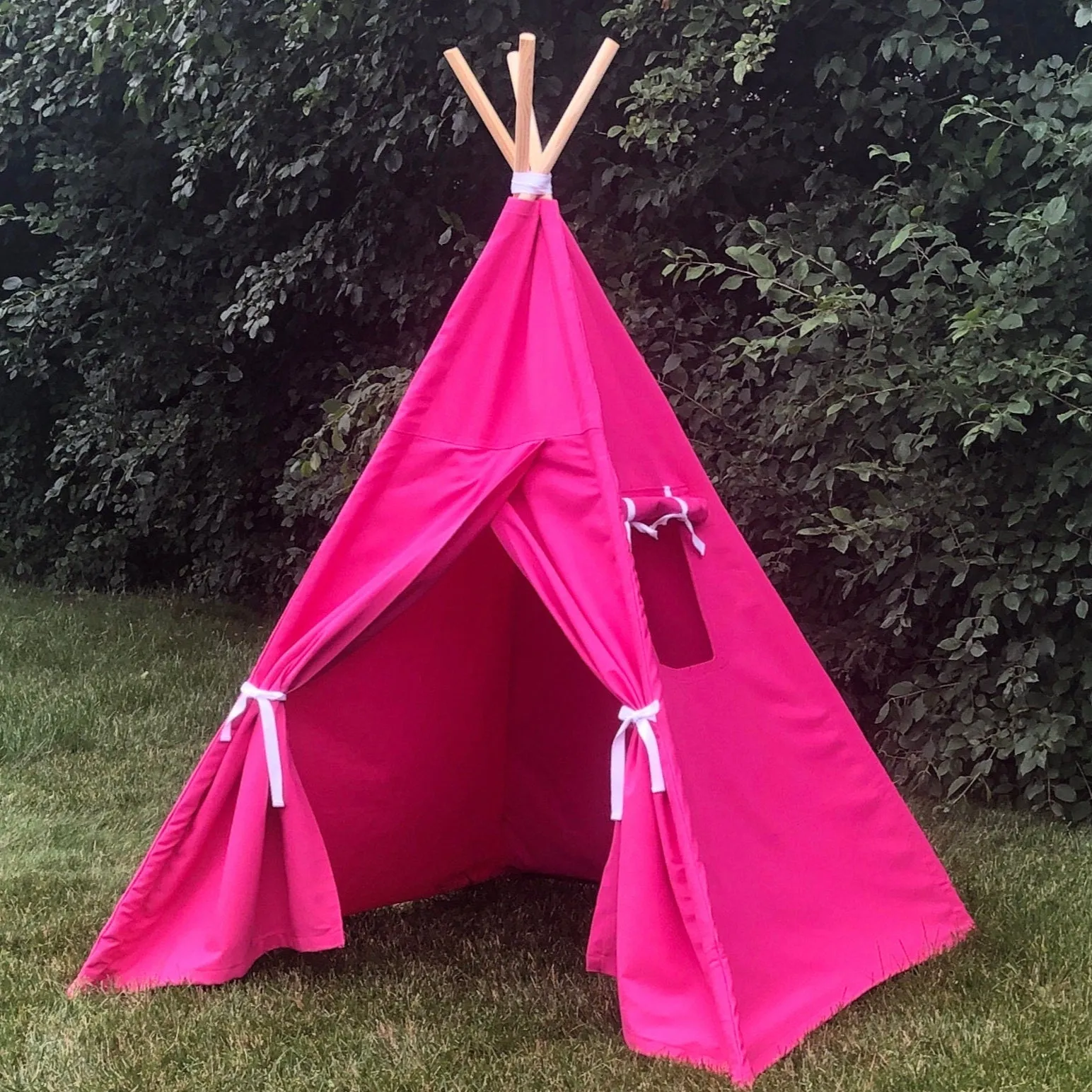 Canvas Kids Teepee Tent 14 COLORS, 5 Sizes, Includes Window, Ships FULLY ASSEMBLED