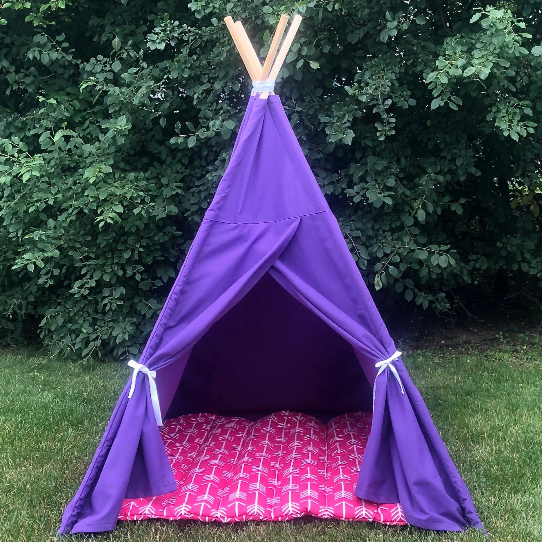 Canvas Kids Teepee Tent 14 COLORS, 5 Sizes with Window