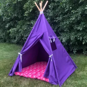 Canvas Kids Teepee Tent 14 COLORS, 5 Sizes with Window