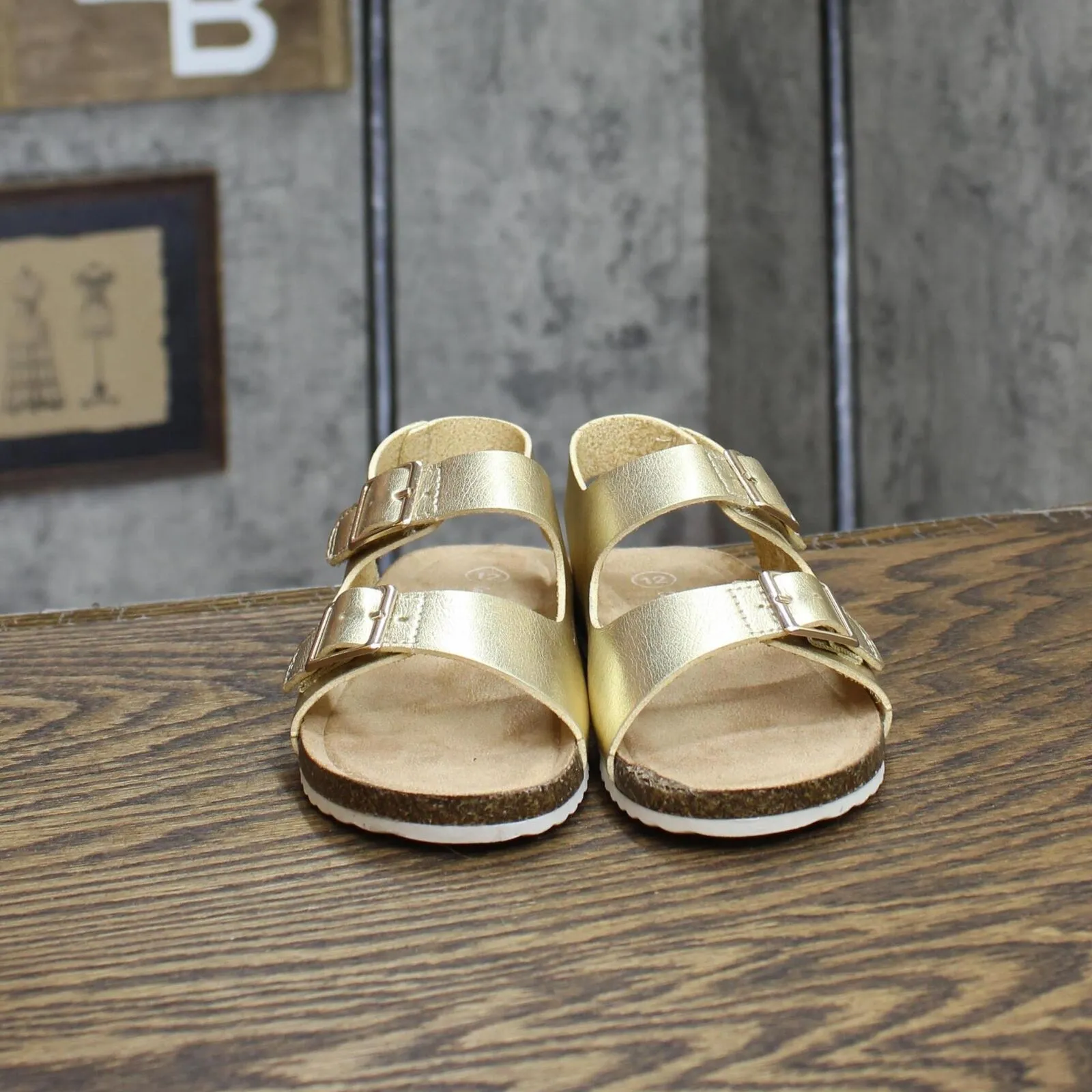 Cat & Jack Toddler Girls Shiny Strap Sandals 166cdadc619c1b Gold Yellow 12