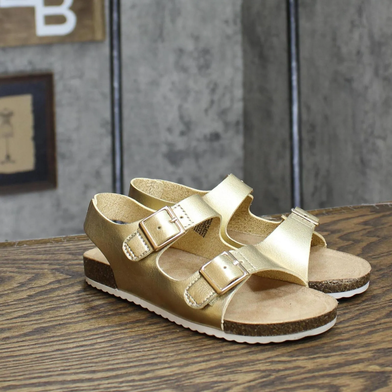 Cat & Jack Toddler Girls Shiny Strap Sandals 166cdadc619c1b Gold Yellow 12