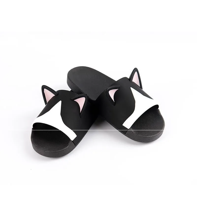 Cat Ear Slippers Non-slip Indoor Ins Household Sandals Cat Cute Shower Slippers