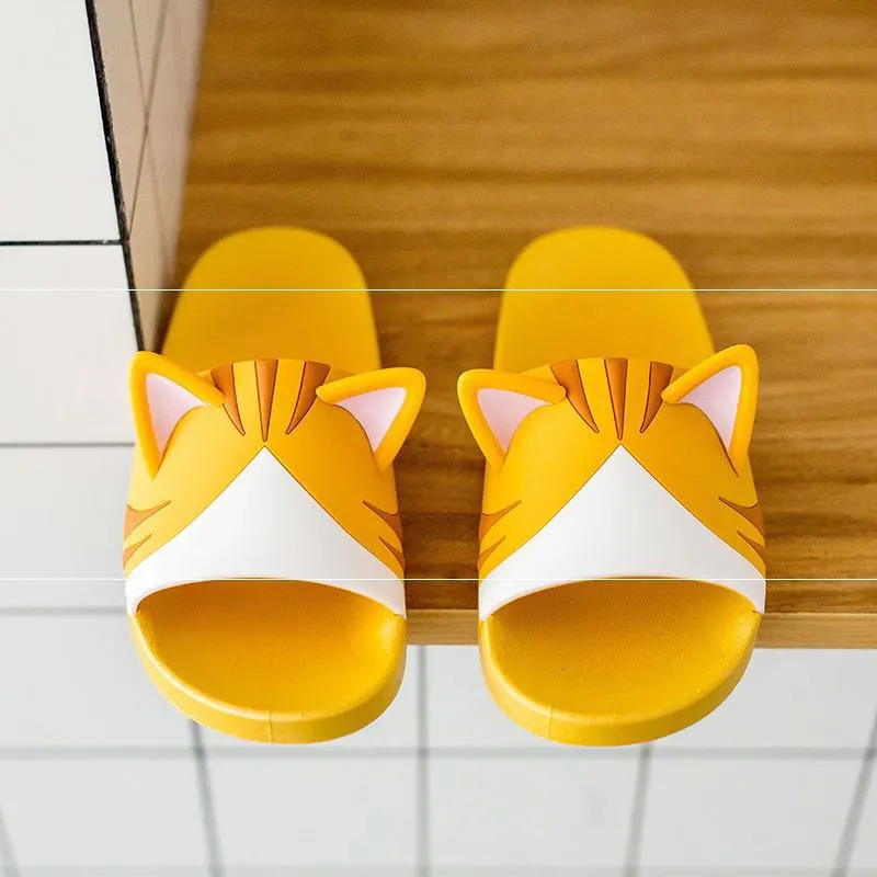 Cat Ear Slippers Non-slip Indoor Ins Household Sandals Cat Cute Shower Slippers
