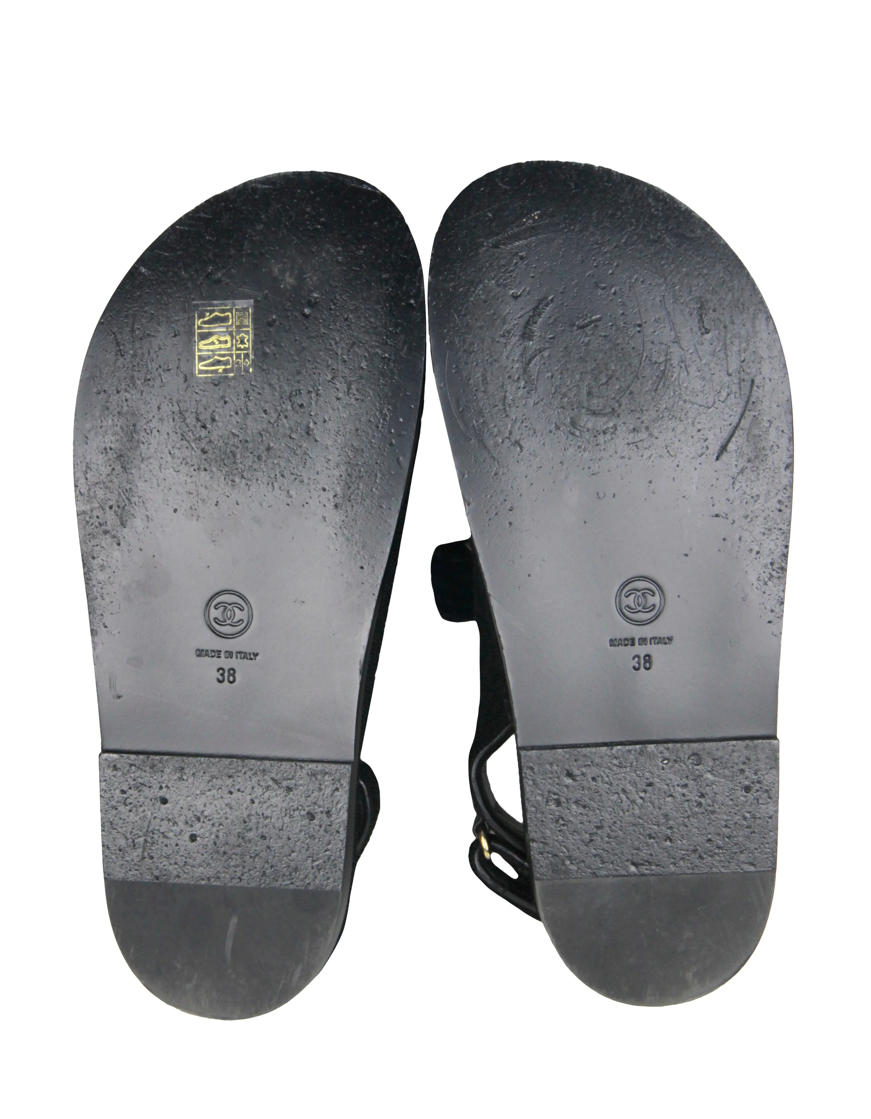 Chanel Light/Dark Blue Knit Fabric Velcro Dad Sandals sz 38