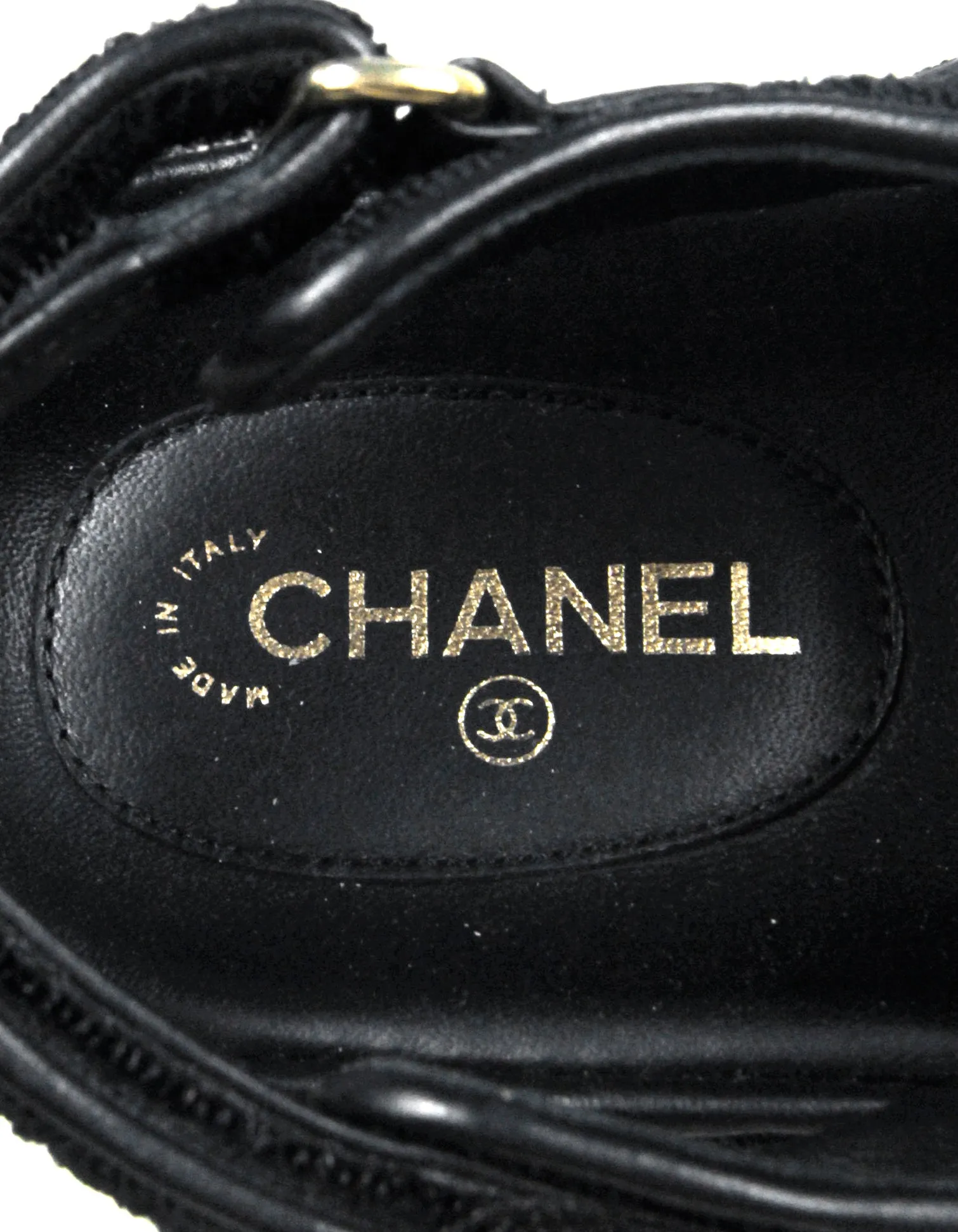 Chanel Light/Dark Blue Knit Fabric Velcro Dad Sandals sz 38