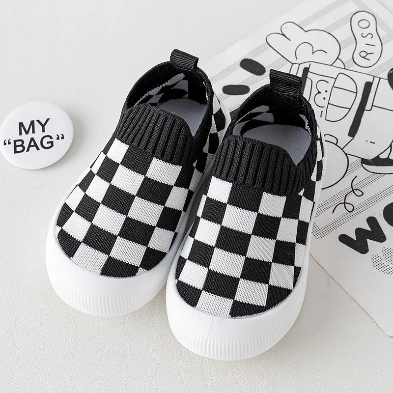 Checkered Slip-On Trendy Shoes for Kids – Comfortable & Stylish Footwear