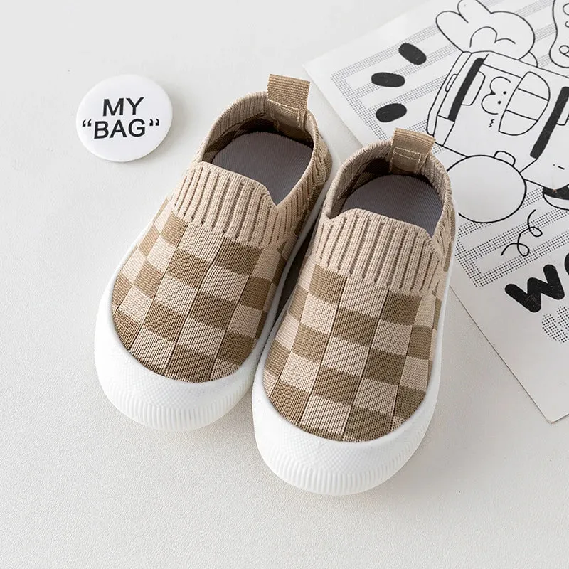 Checkered Slip-On Trendy Shoes for Kids – Comfortable & Stylish Footwear