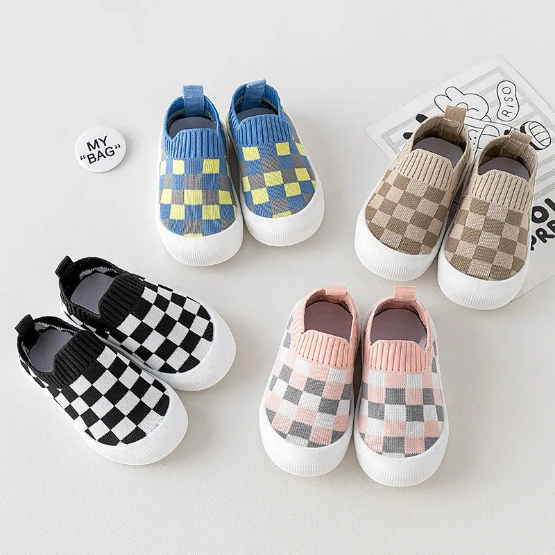 Checkered Slip-On Trendy Shoes for Kids – Comfortable & Stylish Footwear