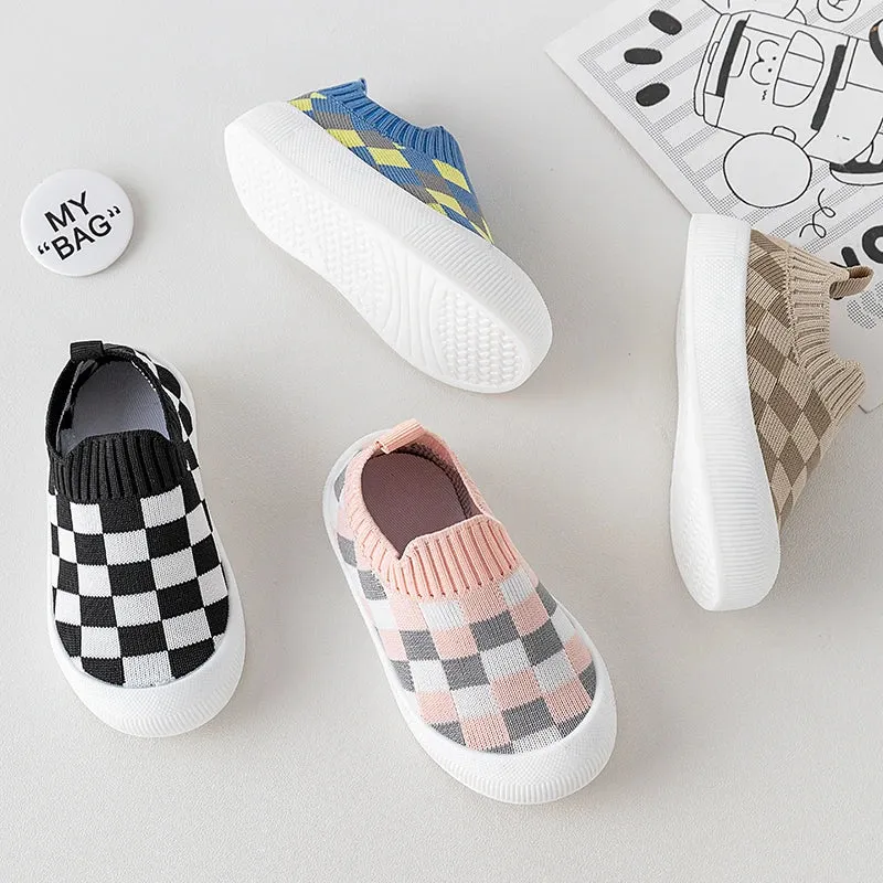 Checkered Slip-On Trendy Shoes for Kids – Comfortable & Stylish Footwear