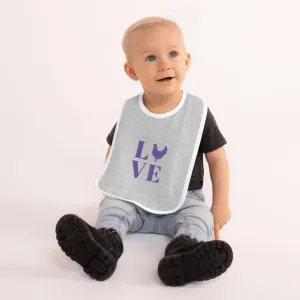 Chicken Love Embroidered Baby Bib