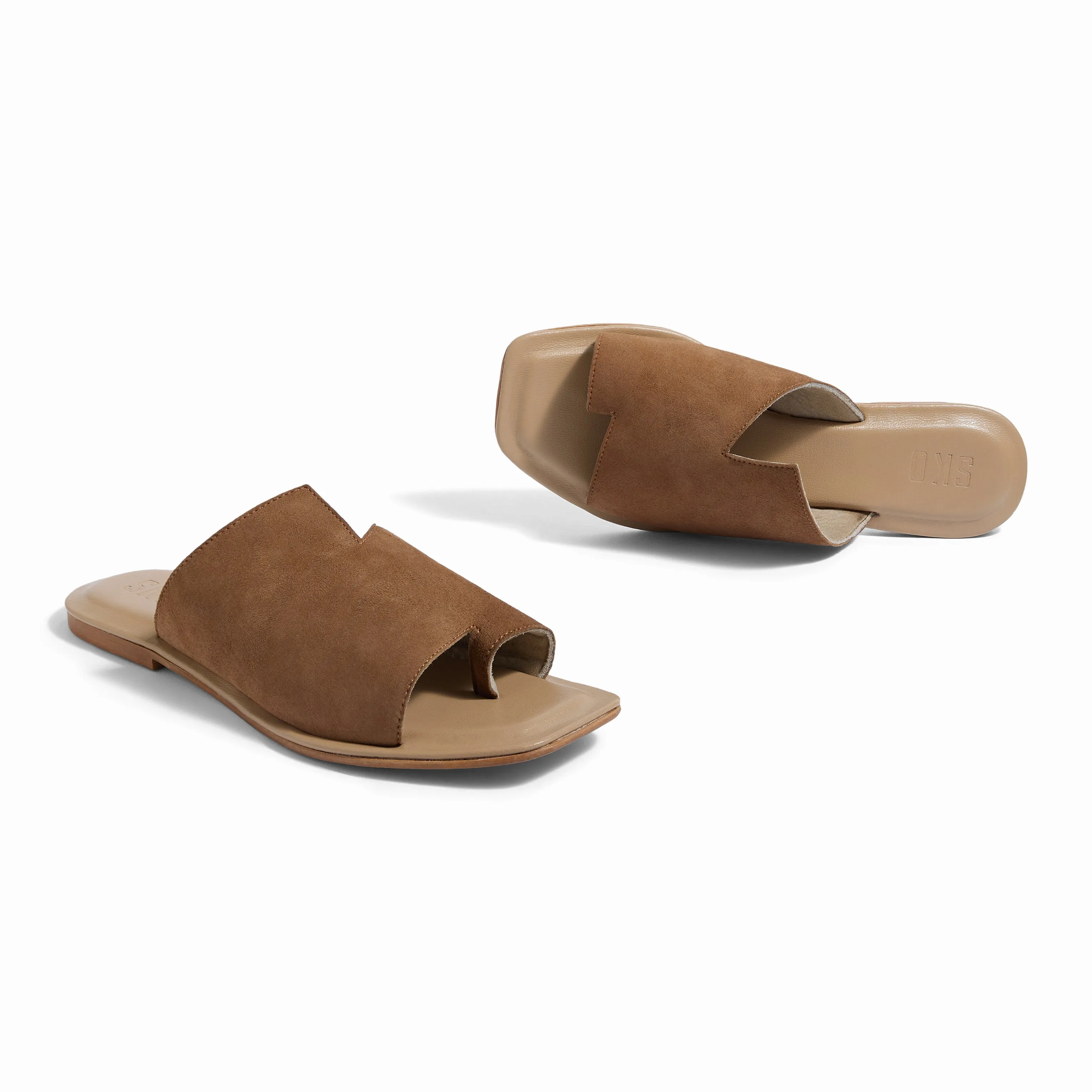 Corfu Tan Flat Sandals For Women